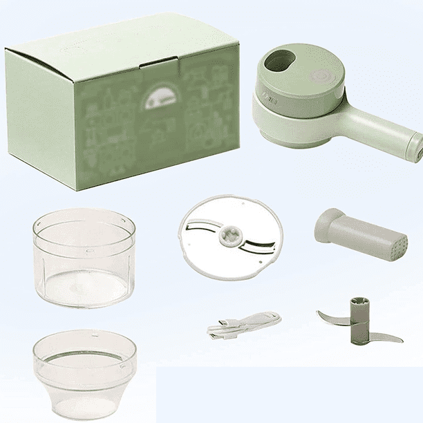 4 In 1 Portable Handheld Electric Wireless Vegetable Chopper, Vegetable Cutter Set, Electric Food Chopper, Kitchen Tools