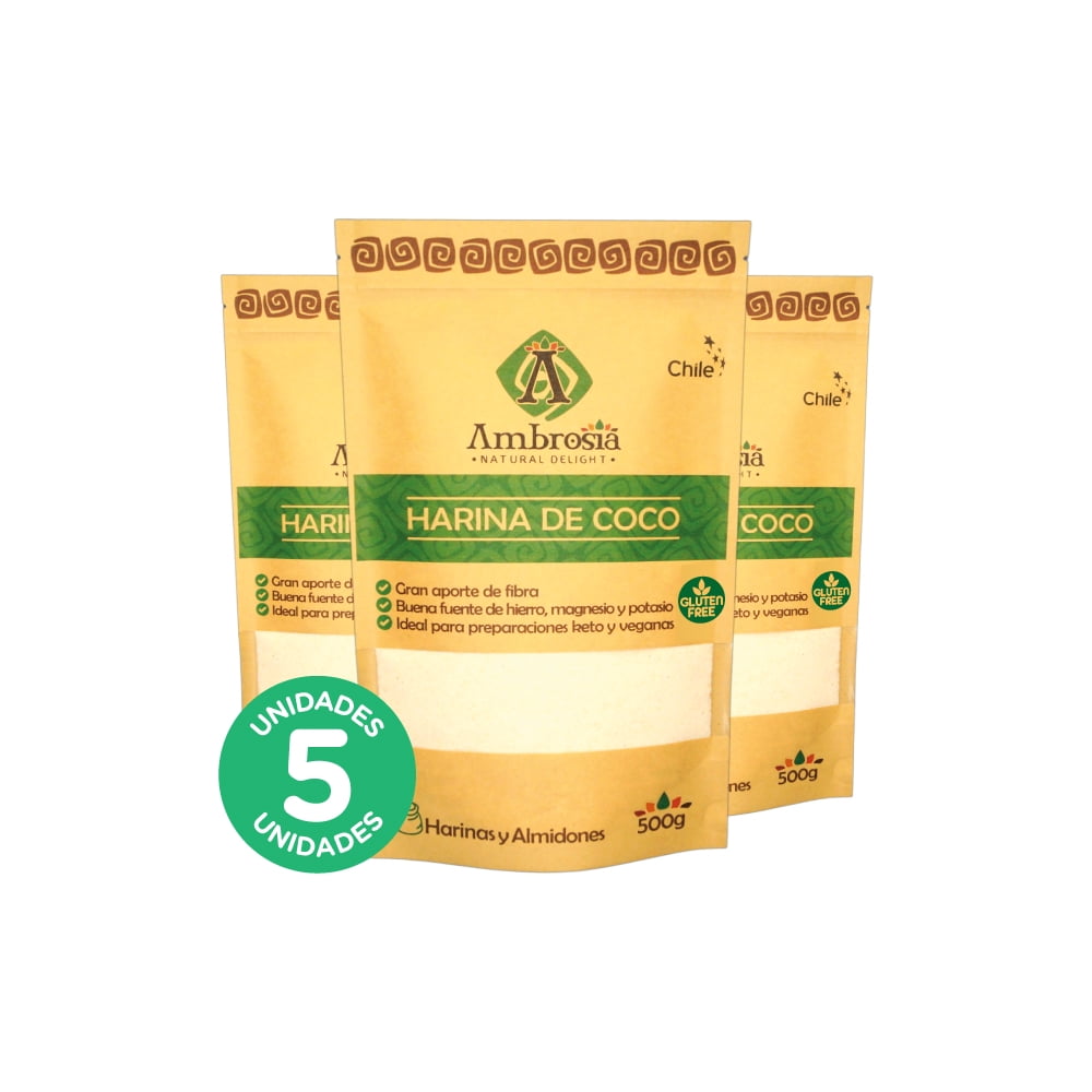 Ambrosia Spa - Pack 5, Harina De Coco 500gr