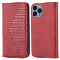Funda Flip Foxdock Para Iphone 14 , Estilo Billetera Con Diseño Rombo, Correa De Mano Y Soporte, Uso Diario