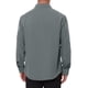 thumbnail image 3 of Camisas formales para hombres con cuello de cuadros, manga larga, camisa de vestir abotonada, L gris, 3 of 6