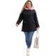 thumbnail image 3 of Agnes Orinda Chaqueta Parka Rompevientos para Mujer Talla Grande con Capucha de Piel Sintética Cremallera Cintura con Cordón Forro de Felpa Abrigo de Invierno con Bolsillos L Negro Rosa, 3 of 5