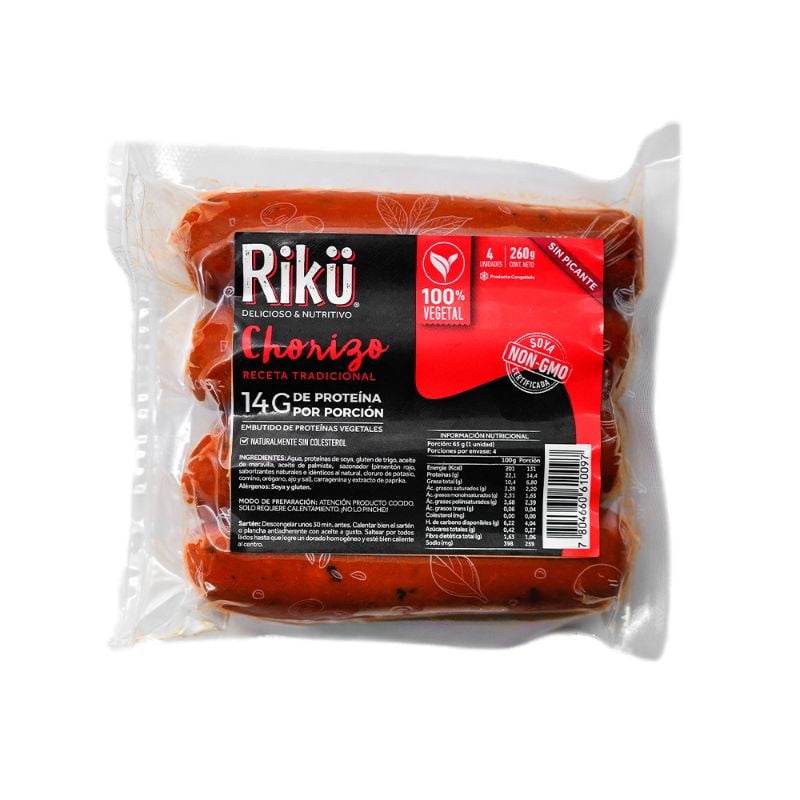 Chorizo Vegetal 260 g Rikü