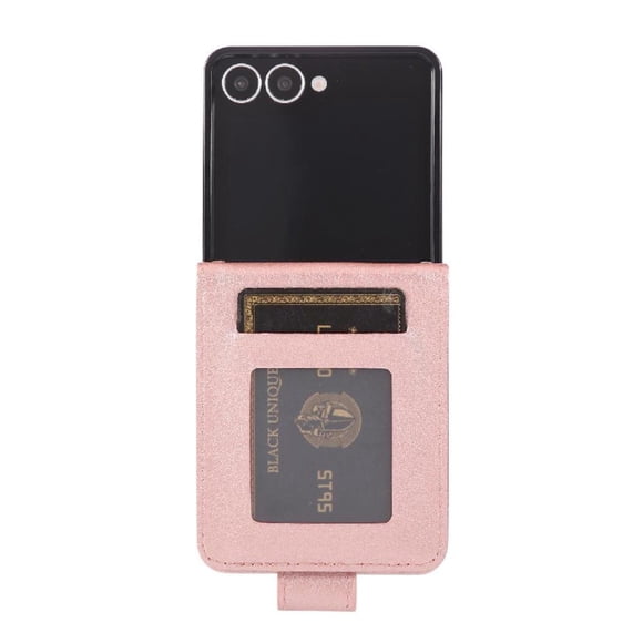 Funda Cartera para Samsung Galaxy Z Flip7 con Tarjetero, Soporte y Cordón - Protección Oro rosa