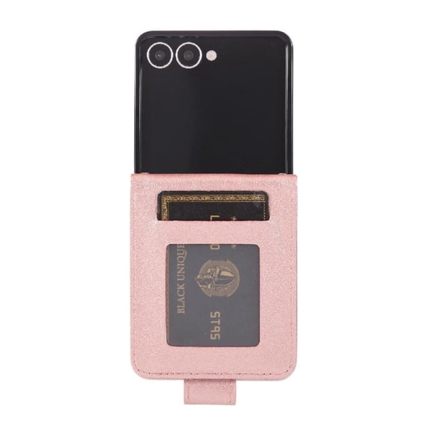 Funda Cartera para Samsung Galaxy Z Flip7 con Tarjetero, Soporte y Cordón - Protección Oro rosa