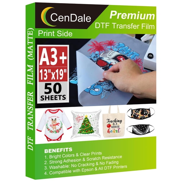 Película De Transferencia Dtf Premium A3 Plus 50 Hojas 330 X 482 Mm