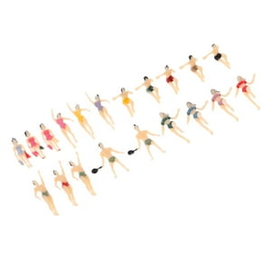 Figuras De Personas Nadadoras Escala N 1:150 - 20 Unidades Pintadas, Para Maquetas Y Dioramas