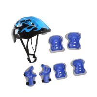 Ioensy - Casco De Bicicleta Para Niños, Rodilleras, Coderas, Muñequeras, Equipo Para Deportes Al Aire Libre, Patinaje, Azul