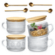 thumbnail image 1 of 4 Tazas De Café Vintage Tapa Bambú Y Cucharas 415ml Transparente Vintage, 1 of 3