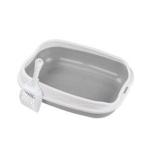 Magideal - Caja De Arena Para Gatos, Inodoro De Arena Para Gatos Para Animales Pequeños, Arenero Semicerrado Para Gatos, Lavabo De Arena Para Gatos, Orinal Para Gris