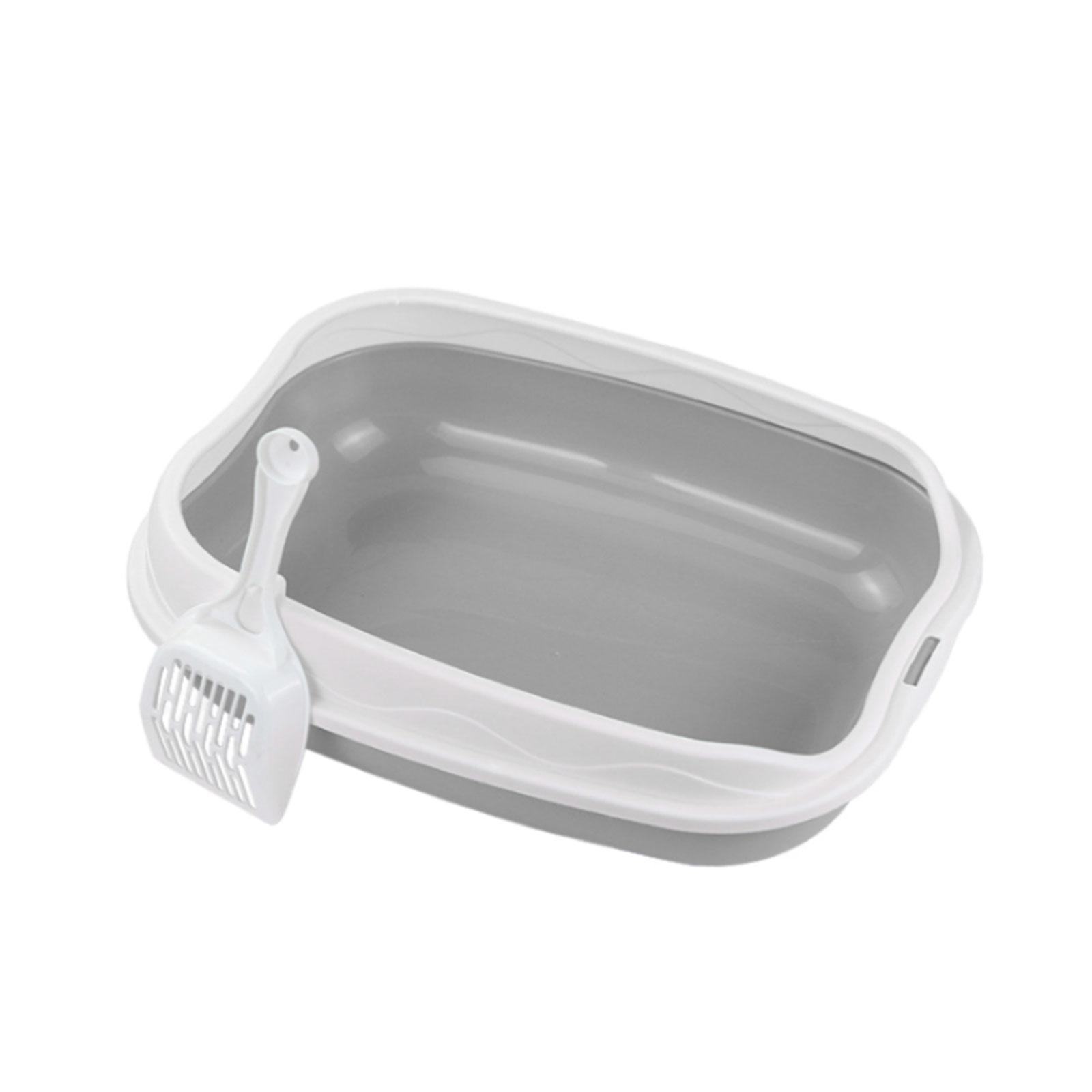 Magideal - Caja De Arena Para Gatos, Inodoro De Arena Para Gatos Para Animales Pequeños, Arenero Semicerrado Para Gatos, Lavabo De Arena Para Gatos, Orinal Para Gris