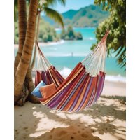 Myl Todo Para El Hogar - Hamaca Colgante Colores Surtidos De Tela Camping Jardin 2 Plazas