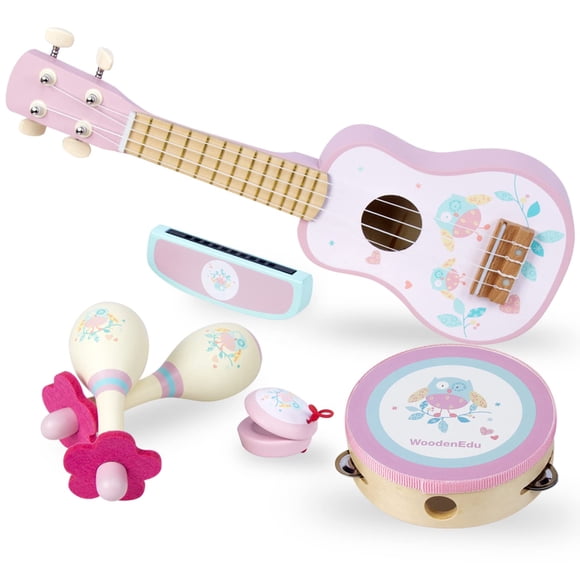 Juego de instrumentos musicales WoodenEdu Kids Guitarra para niñas