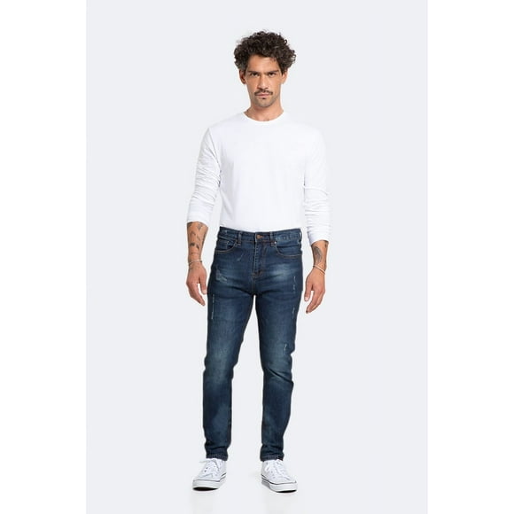 Jeans Hombre Skinny Azul Oscuro Focalizado Suave Drimen 42
