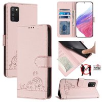 Funda Tipo Cartera Foxdock Para Samsung Galaxy A02S Con Soporte, Ranuras, Rfid, Diseño De Gato