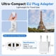 thumbnail image 3 of Adaptador de enchufe de viaje Unidapt de EE. UU. a Europa tipo C, paquete de 4, 3 of 8