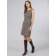 thumbnail image 4 of INSPIRE CHIC Vestido de Mujer a Cuadros Houndstooth Sin Mangas Cuello de Barco 2026 Vestidos de Lápiz Modernos con Cinturón XL Marrón, 4 of 5