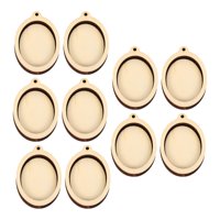 Magideal - 10 Piezas De Aros Pequeños De Punto De Cruz, Marco De Exhibición, Herramienta De Costura, Marco De Bordado De Madera Para Costura Práctica, Decoración , Oval