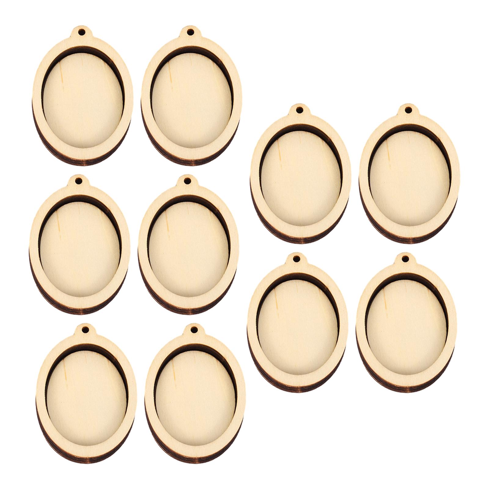 Magideal - 10 Piezas De Aros Pequeños De Punto De Cruz, Marco De Exhibición, Herramienta De Costura, Marco De Bordado De Madera Para Costura Práctica, Decoración , Oval