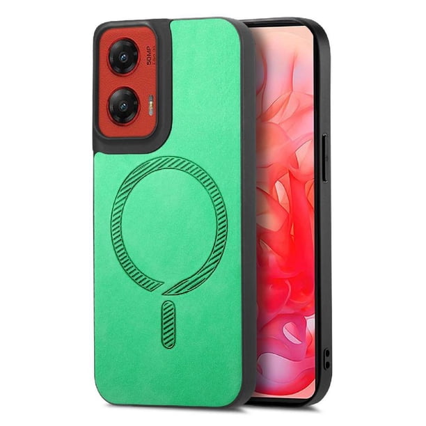 Magnetic Slim Case for Motorola Moto G Stylus 5G 2024 with Camera Guard & Anti-Scratch Back Green