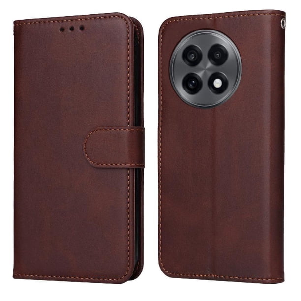 Funda Billetera para OnePlus 13R 5G con Porta Tarjetas y Soporte Ajustable Marrón