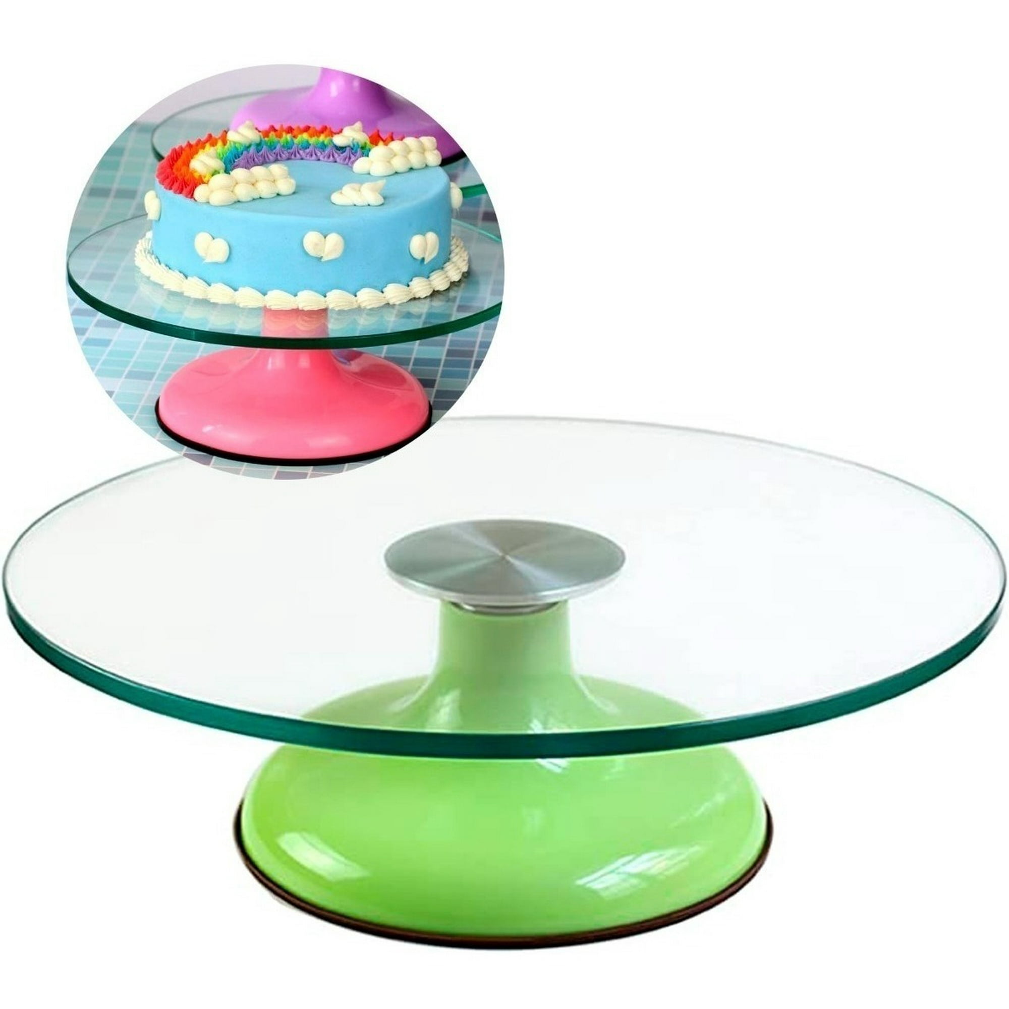 Genérico - Base Giratoria Tortas Plato Giratorio Base Vidrio 30cm