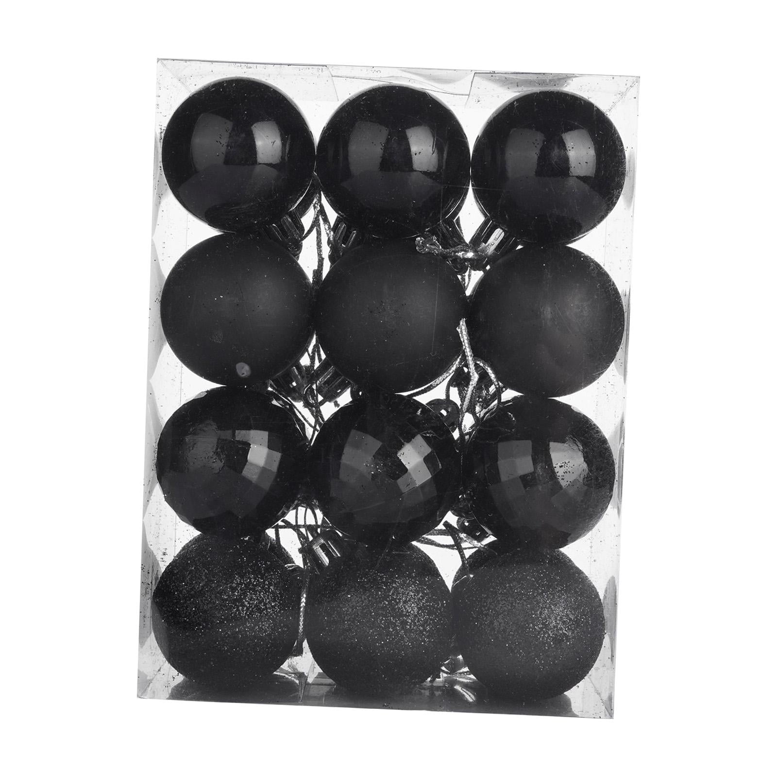 Bothyi - 24x Bolas De Navidad Decoración Del Hogar Adornos De Árbol De Navidad Para Fiesta Hogar Vacaciones Negro