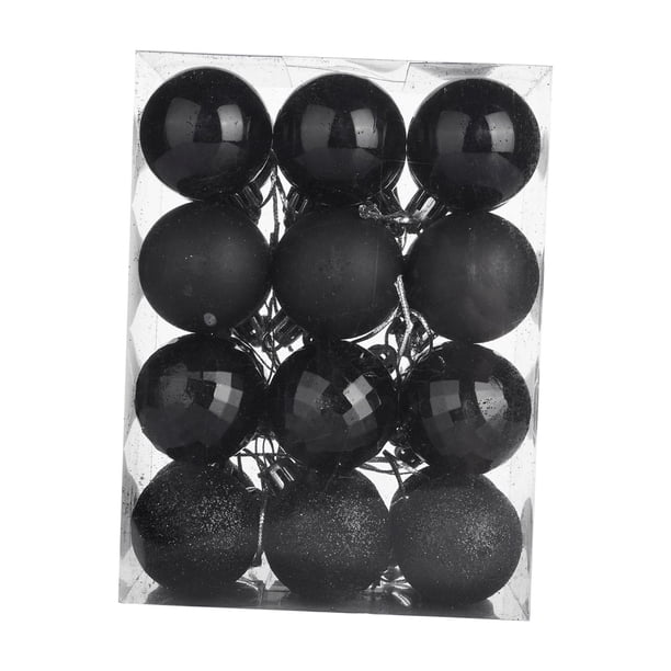 24x Bolas De Navidad Decoración Del Hogar Adornos De Árbol De Navidad Para Fiesta Hogar Vacaciones Negro
