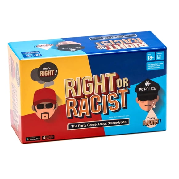 Regalo divertido de Party Game Right or Racist para hombres y mujeres