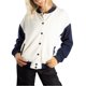 thumbnail image 4 of Jess por Meiko Chaqueta de Mujer Color Bloqueado Mangas Largas Botón a Presión Clásica Chaqueta Universitaria XS Beige, 4 of 5