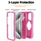 thumbnail image 3 of Funda KCJ para iPhone 15 Pro de 6,1" Rosa con Soporte de Anillo Giratorio, 3 of 8