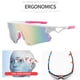 thumbnail image 4 of POLASUP GAFAS LENTES DE SOL Gafas de sol deportivas blancas con detalles rosas y lentes iridiscentes. Diseño moderno, protección UV 400. Ideales para ciclismo, running y actividades, 4 of 5