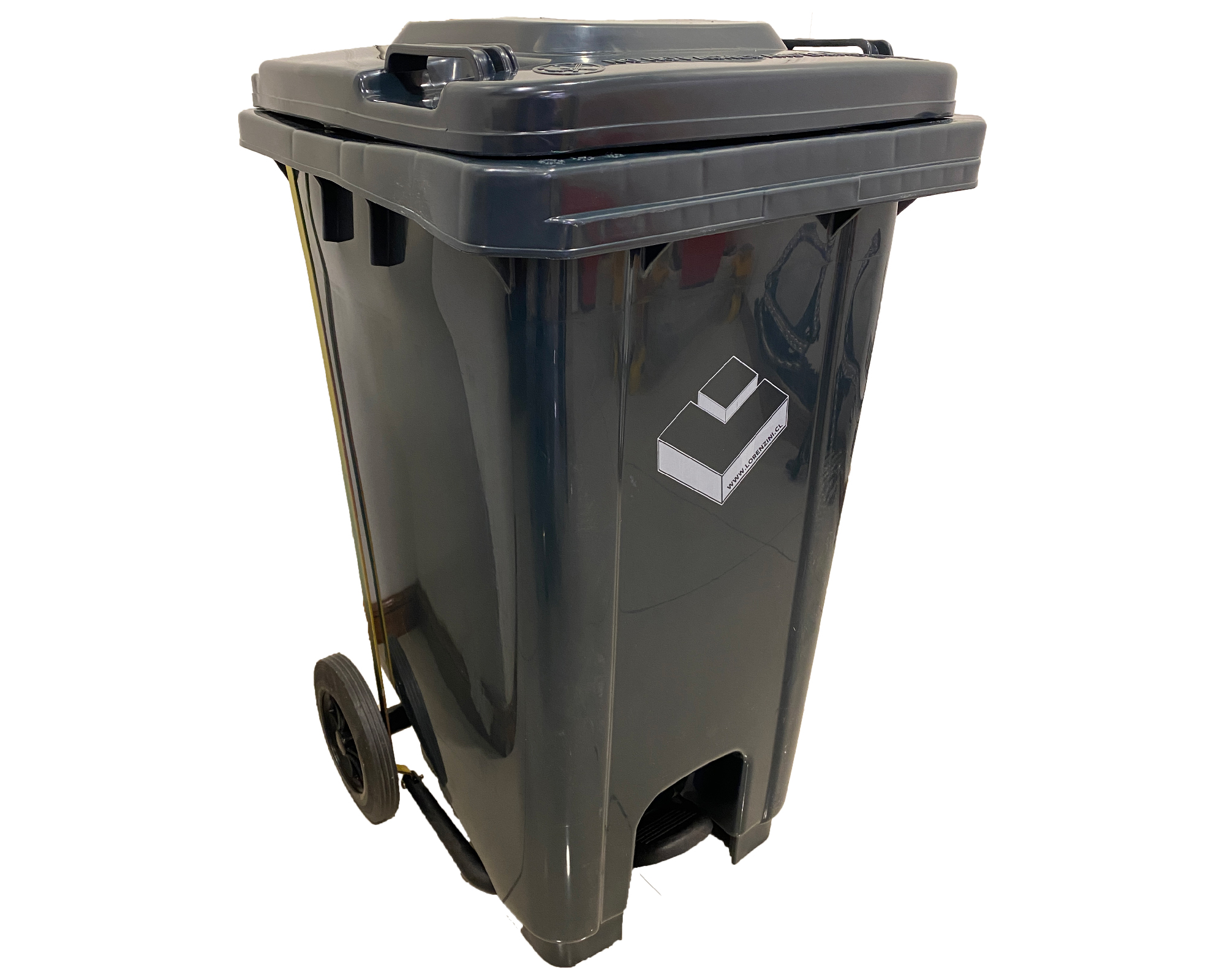 Lorenzini - Basurero 100 Litros C/Rueda /Pedal Gris