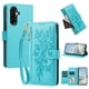 thumbnail image 1 of Funda Billetera Floral en Relieve samsung galaxy A27 5g con Tarjetero y Cremallera Verde, 1 of 6