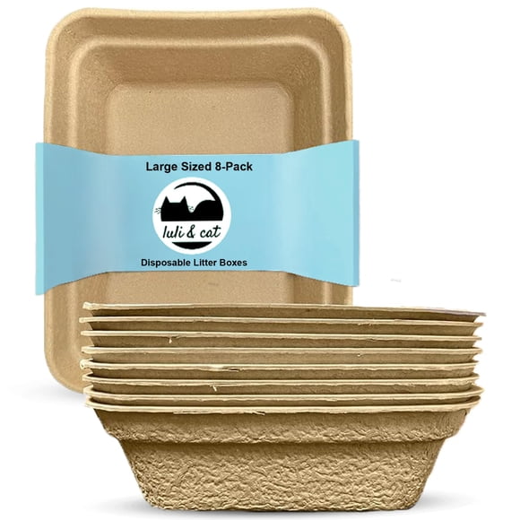 Caja de arena desechable Luli & Cat, tamaño grande, paquete de 8