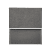 Cortina Roller Blackout Doble 2 Paño 80X200 Con Visillo Gris Oscuro Lino Sin Cenefa Guiza