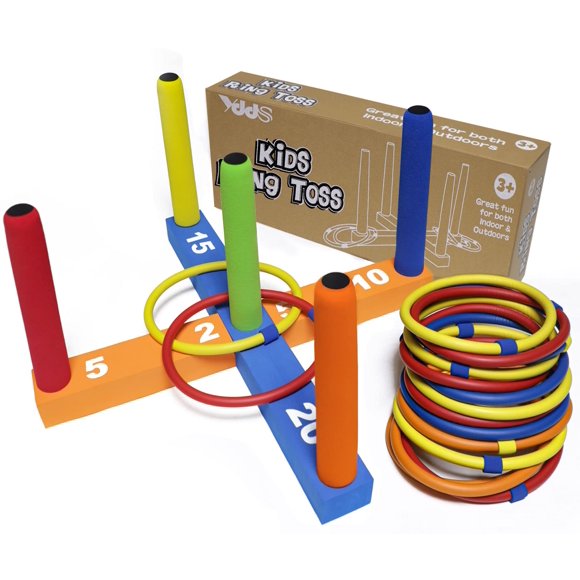 Juego de lanzamiento de anillos YDDS para interiores y exteriores con 5 postes y 16 anillos