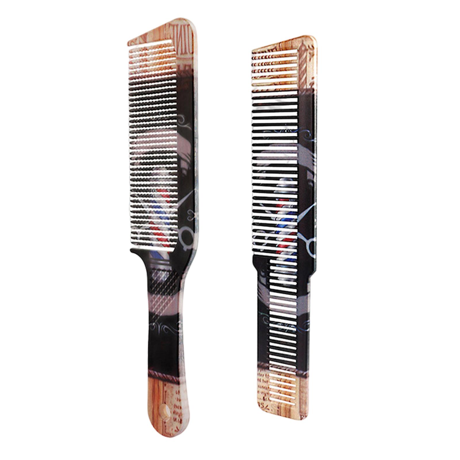 Magideal - Peine De Corte De Cabello Peine De Parte Superior Plana Herramienta De Peinado De Cabello Compacto Y Duradero Peine De Peluquero Peine De Peinado Para 2 Piezas