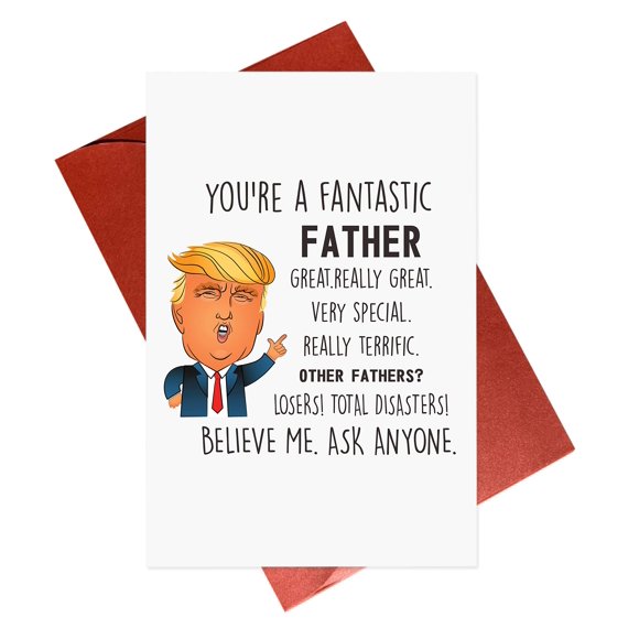Tarjeta de Felicitación Gonzey Trump Divertida Día del Padre 20x14cm