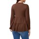 thumbnail image 3 of INSPIRE CHIC Camiseta de lactancia para mujer con volantes y pliegues, manga larga, túnica de rayón, camisa de lactancia posparto, ropa de embarazo, 2XL marrón, 3 of 6
