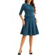 thumbnail image 1 of INSPIRE CHIC Conjuntos de Traje de Falda de Negocios para Mujeres Conjunto de 2 Piezas para Maestras de Regreso a Clases Traje de Oficina Chaqueta Blazer de Manga 3/4 Faldas Plisadas M Azul Lago, 1 of 6