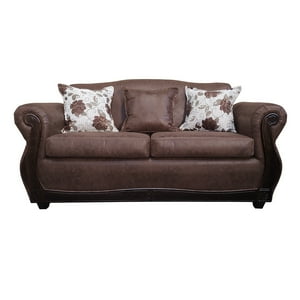 América Decora - Sofá Con Resorte Estructural Grand Santi Envejecido 3 Personas Café