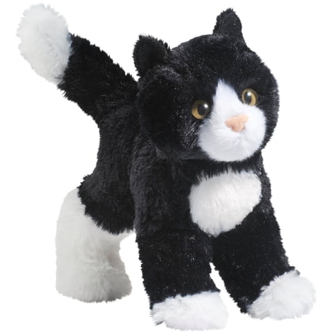 Peluche Douglas Snippy, Gato Blanco Y Negro, 20 Cm
