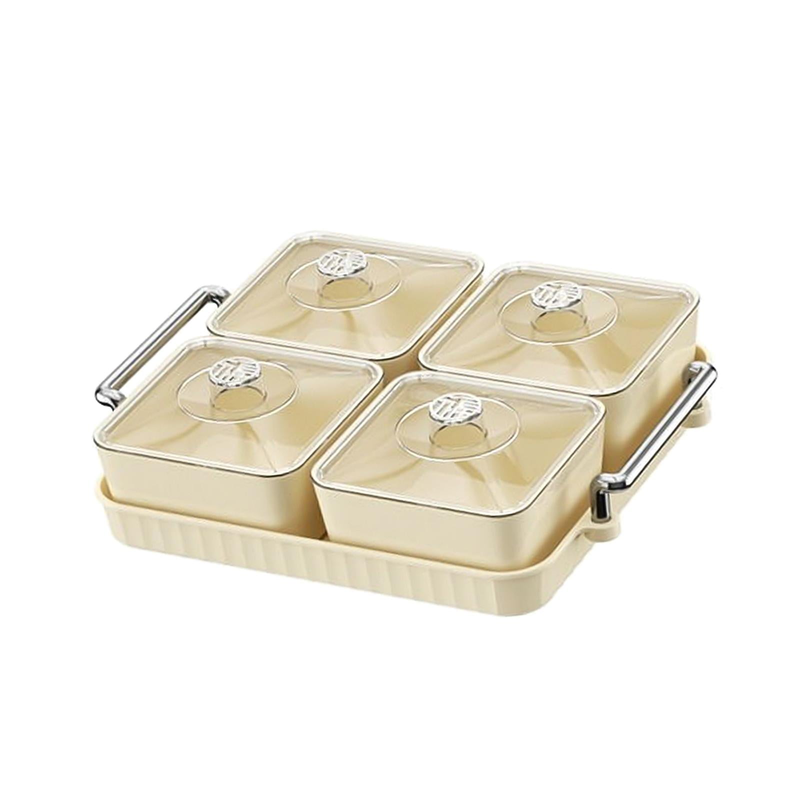 Bothyi - Plato Para Servir Dividido, Caja De Aperitivos Móvil, Contenedor Para Regalo De Aperitivo Dulce, 4 Tazones