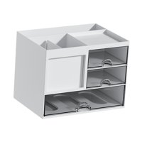 Magideal - Caja De Almacenamiento De Escritorio, Organizador De Tocador De Maquillaje, Organizador De Cosméticos, Soporte De Papelería Para Organización De Ofici