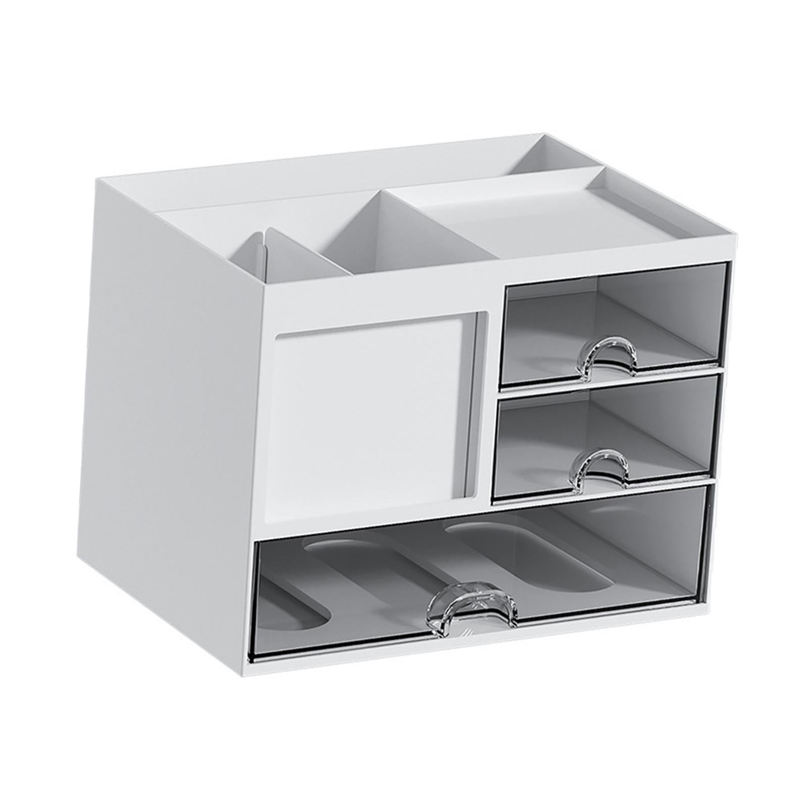 Magideal - Caja De Almacenamiento De Escritorio, Organizador De Tocador De Maquillaje, Organizador De Cosméticos, Soporte De Papelería Para Organización De Ofici