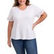 thumbnail image 1 of GRACE & GRANDEUR Blusas Casual Elegantes de Manga Corta con Cuello en V y Encaje Bordado para Mujer de Talla Grande 1X Blanco, 1 of 7