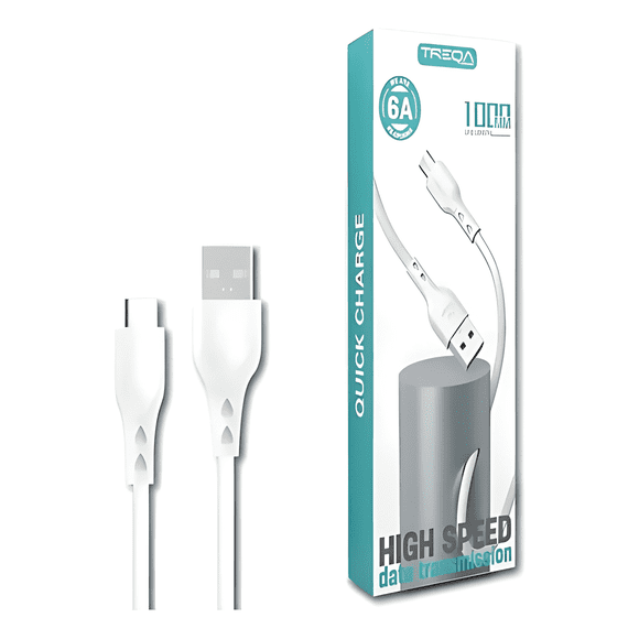 Cable tipo c treqa de 1 metro Blanco
