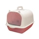thumbnail image 1 of Inodoro Cerrado Y Cubierto Para Gatos, Antisalpicaduras, Duradero, Caja De Arena Para Gatos Con Capucha, Color Rosa Y Blanco, 1 of 5