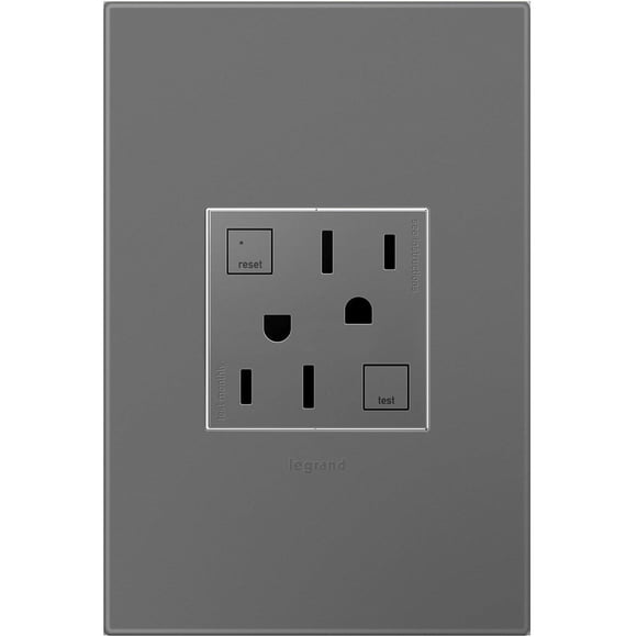 Enchufe eléctrico GFCI Legrand adorne, resistente a manipulaciones, 15 A