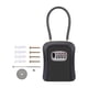 thumbnail image 5 of Caja de seguridad para llaves con combinación de 4 dígitos, grillete de cable de acero, resistente a la intemperie, portátil para perilla de puerta o , negro, 5 of 5